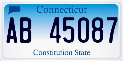 CT license plate AB45087