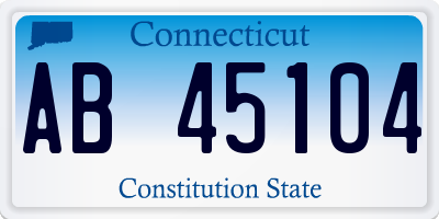 CT license plate AB45104