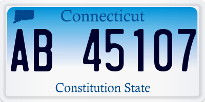 CT license plate AB45107