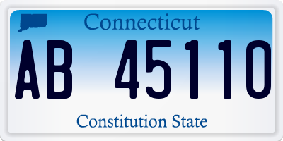 CT license plate AB45110