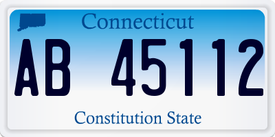 CT license plate AB45112