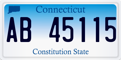 CT license plate AB45115