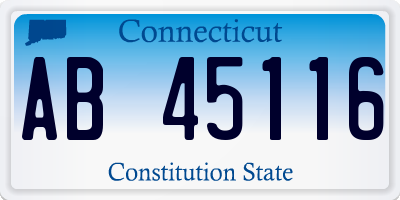 CT license plate AB45116