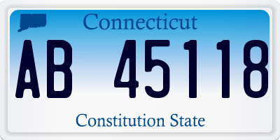 CT license plate AB45118