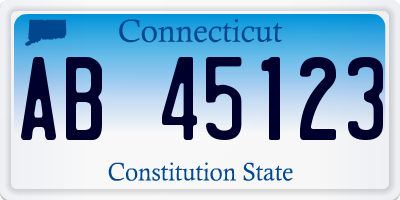 CT license plate AB45123