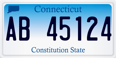 CT license plate AB45124