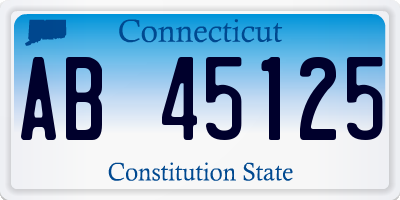 CT license plate AB45125