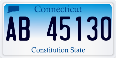 CT license plate AB45130