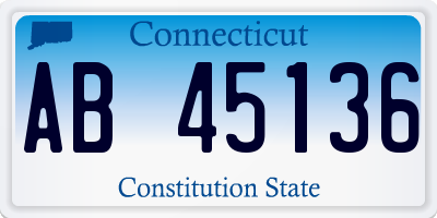 CT license plate AB45136