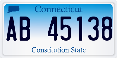 CT license plate AB45138