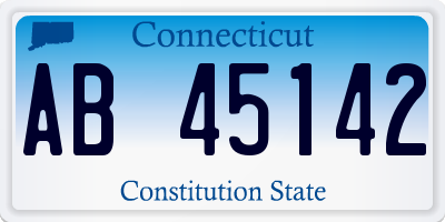 CT license plate AB45142