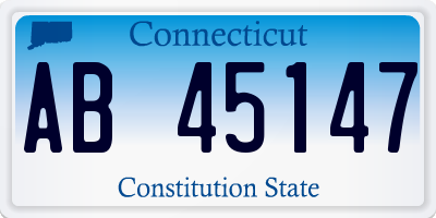 CT license plate AB45147