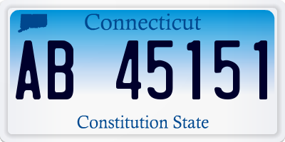 CT license plate AB45151