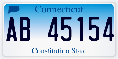 CT license plate AB45154