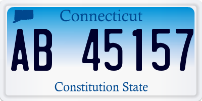 CT license plate AB45157