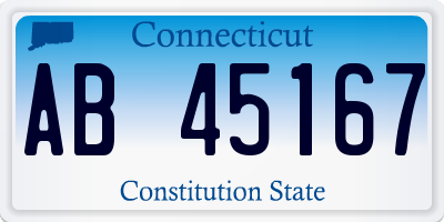 CT license plate AB45167