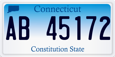 CT license plate AB45172