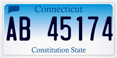 CT license plate AB45174