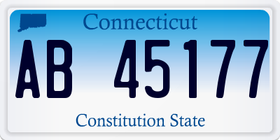 CT license plate AB45177