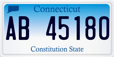 CT license plate AB45180