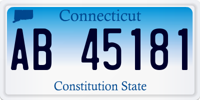 CT license plate AB45181