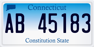 CT license plate AB45183