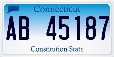 CT license plate AB45187