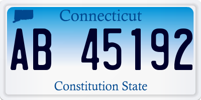 CT license plate AB45192