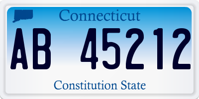 CT license plate AB45212