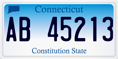 CT license plate AB45213