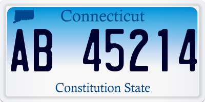 CT license plate AB45214
