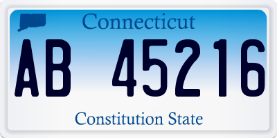 CT license plate AB45216
