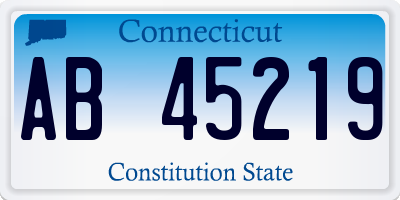 CT license plate AB45219