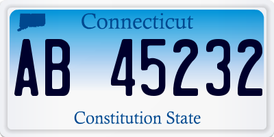 CT license plate AB45232