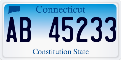 CT license plate AB45233