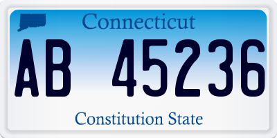 CT license plate AB45236