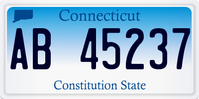 CT license plate AB45237