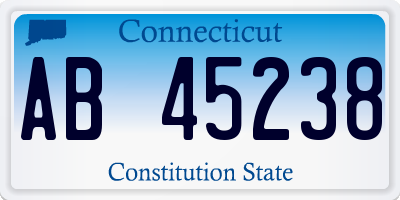 CT license plate AB45238