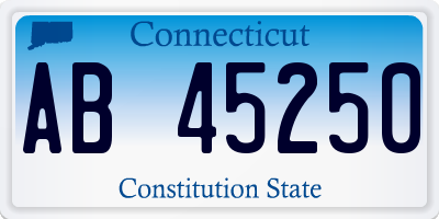 CT license plate AB45250