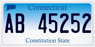 CT license plate AB45252