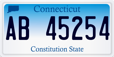 CT license plate AB45254
