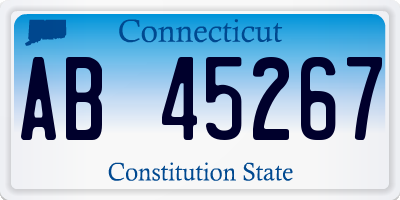 CT license plate AB45267