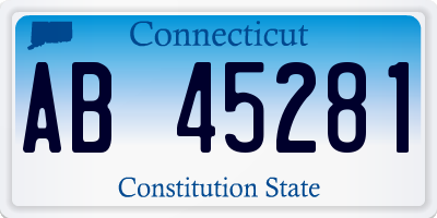 CT license plate AB45281