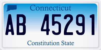 CT license plate AB45291