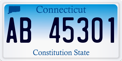 CT license plate AB45301