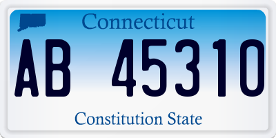 CT license plate AB45310