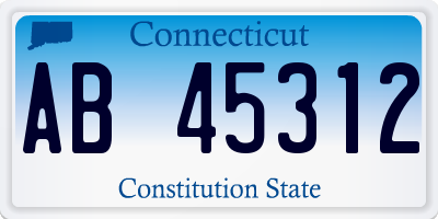CT license plate AB45312