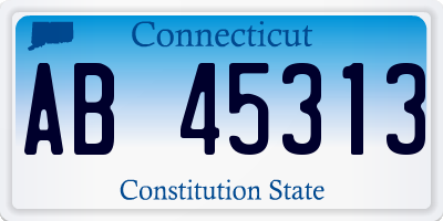 CT license plate AB45313
