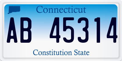 CT license plate AB45314