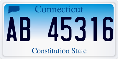 CT license plate AB45316